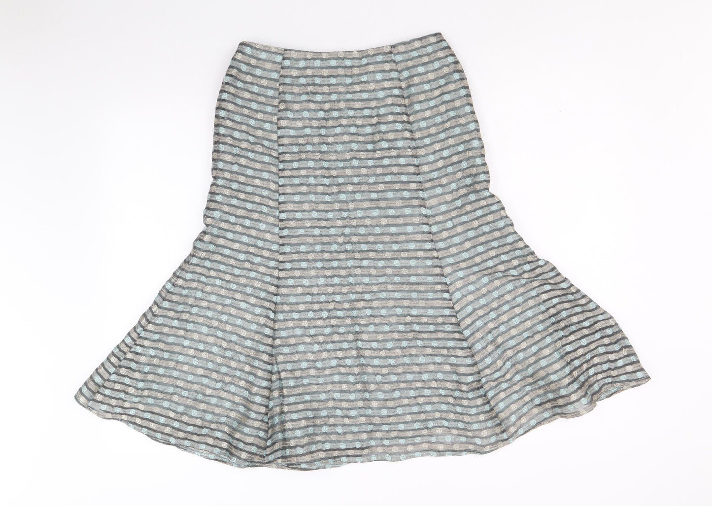 Minuet Womens Grey Geometric Polyester Swing Skirt Size 8 Zip