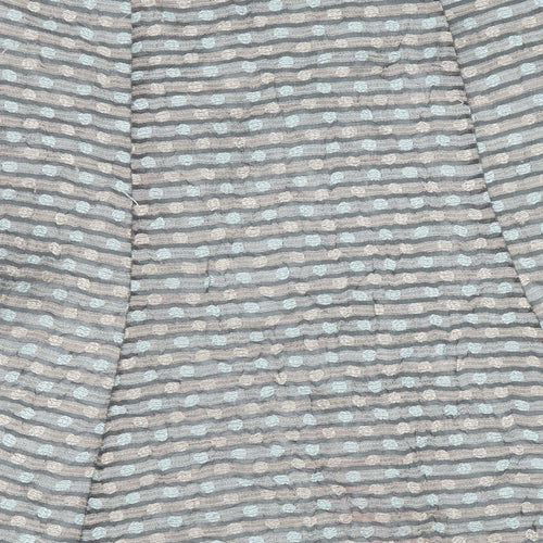 Minuet Womens Grey Geometric Polyester Swing Skirt Size 8 Zip