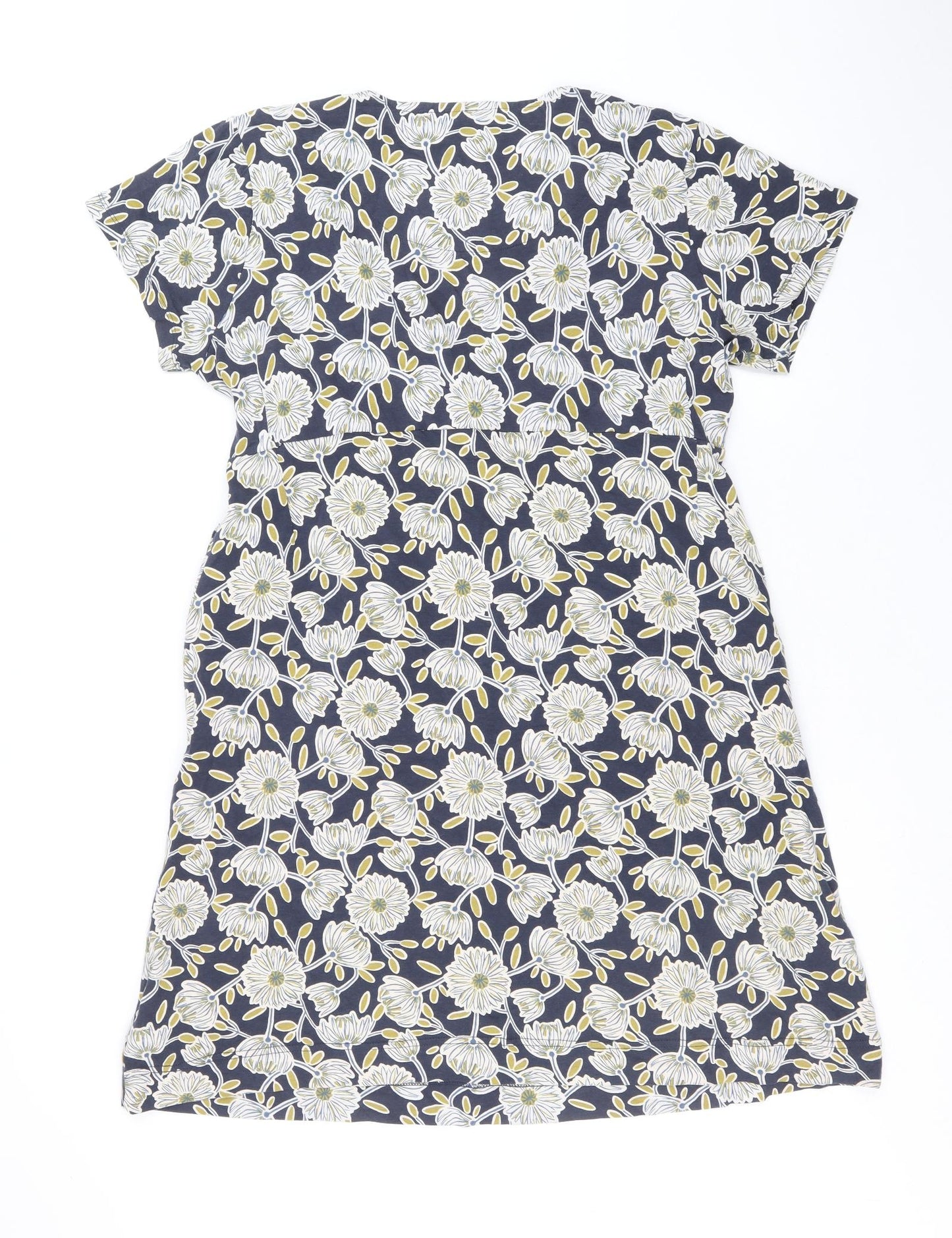 Weird Fish Womens Multicoloured Floral Cotton A-Line Size 18 V-Neck Pullover