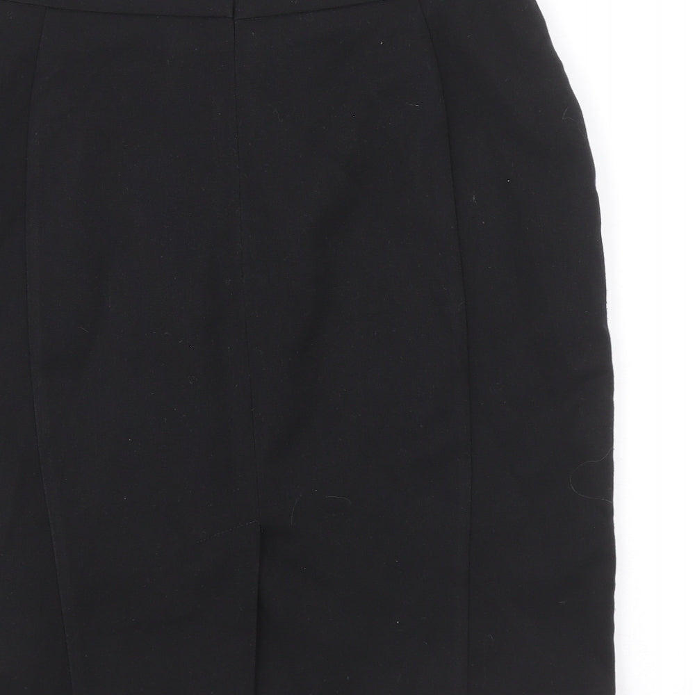 Wallis Womens Black Polyester Straight & Pencil Skirt Size 8 Zip