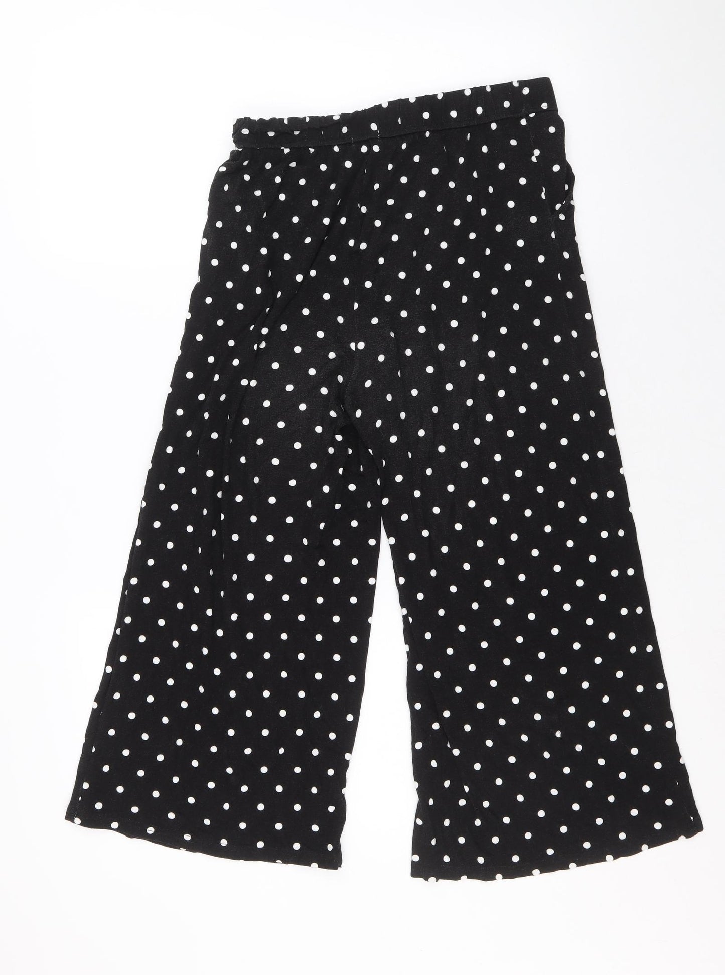 LASCANA Womens Black Polka Dot Viscose Trousers Size 10 Regular