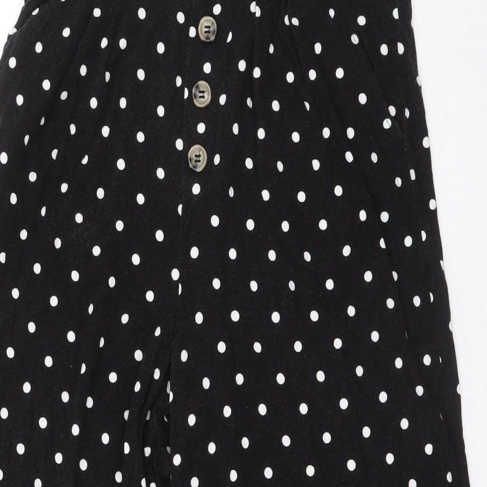 LASCANA Womens Black Polka Dot Viscose Trousers Size 10 Regular