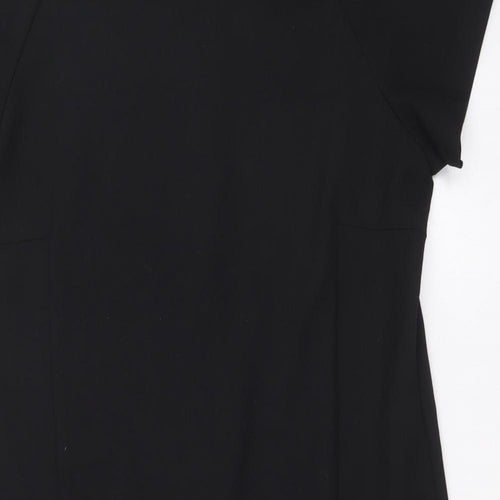 NEXT Womens Black Polyester A-Line Size 12 Round Neck Zip