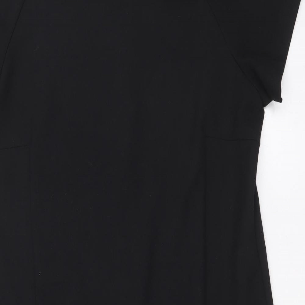 NEXT Womens Black Polyester A-Line Size 12 Round Neck Zip