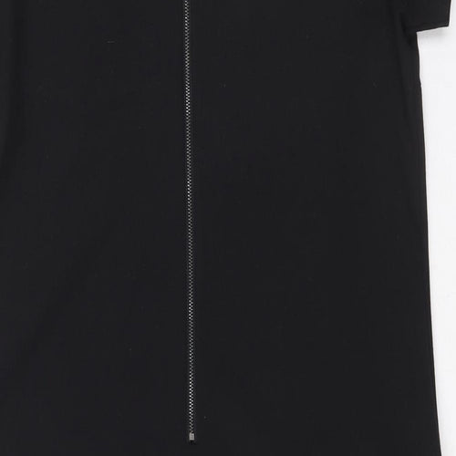 NEXT Womens Black Polyester A-Line Size 12 Round Neck Zip