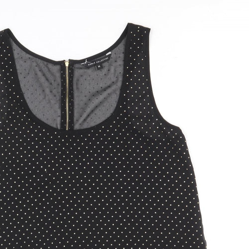 Buala Womens Black Polka Dot Polyester Basic Tank Size M Round Neck