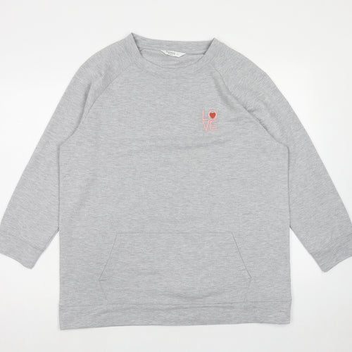 Nutmeg Womens Grey Polyester Pullover Sweatshirt Size 14 Pullover - Love