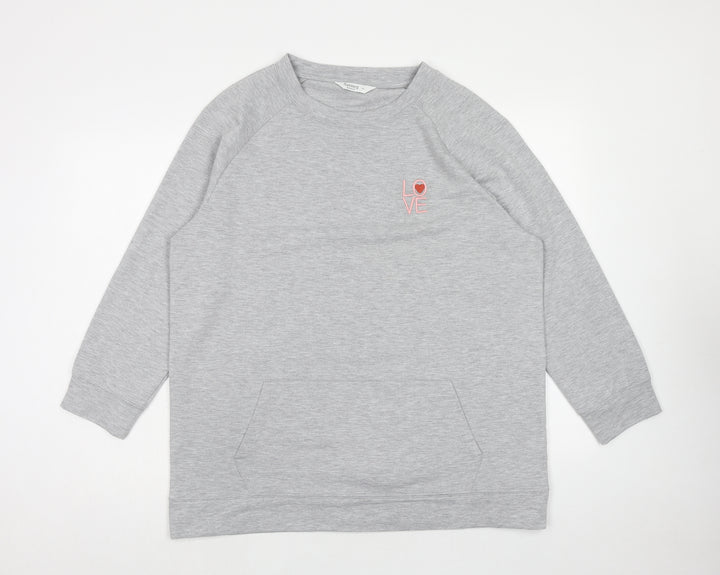 Nutmeg Womens Grey Polyester Pullover Sweatshirt Size 14 Pullover - Love