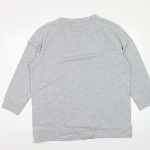 Nutmeg Womens Grey Polyester Pullover Sweatshirt Size 14 Pullover - Love