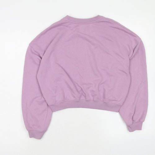 H&M Girls Purple Cotton Pullover Sweatshirt Size 10-11 Years Pullover - NYC
