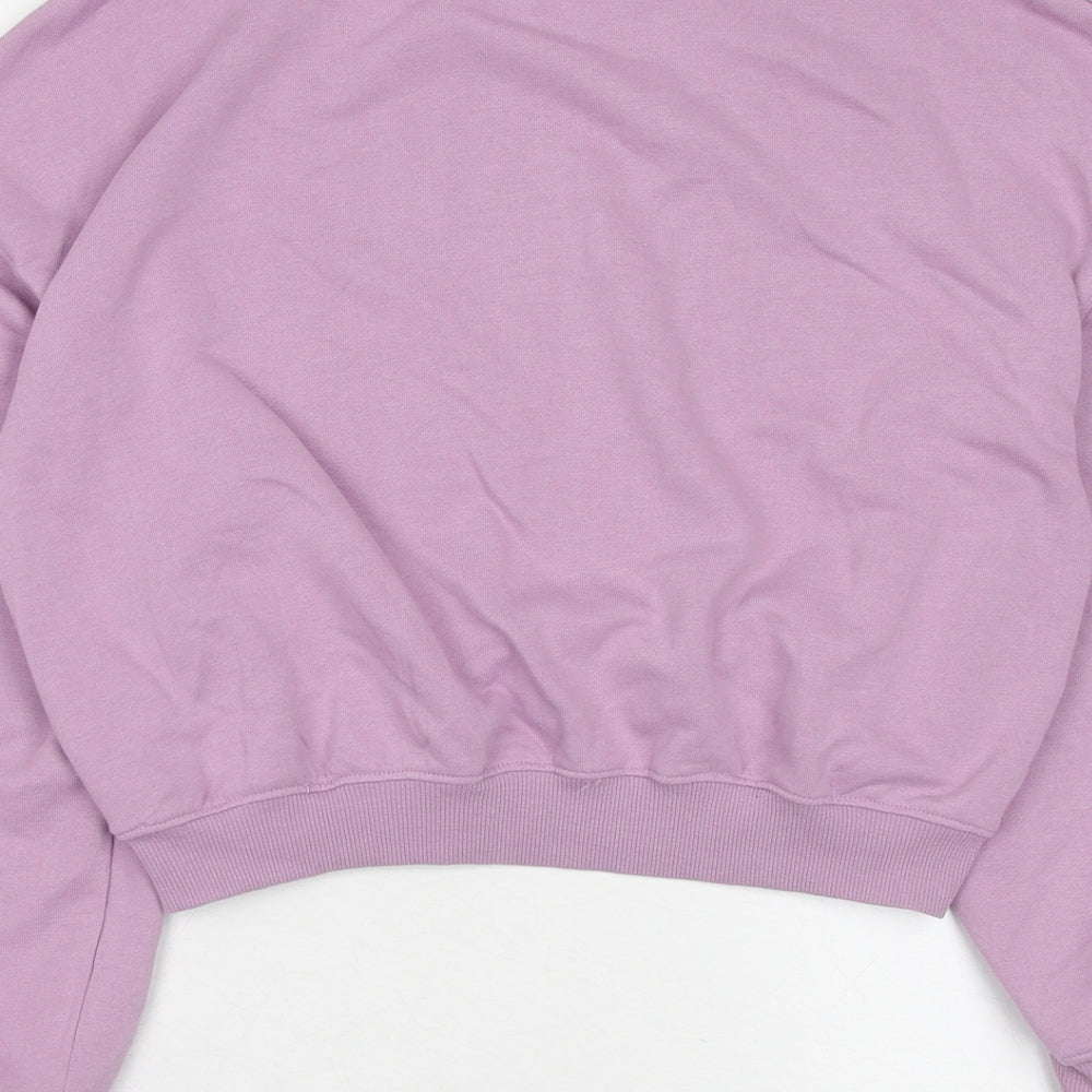 H&M Girls Purple Cotton Pullover Sweatshirt Size 10-11 Years Pullover - NYC