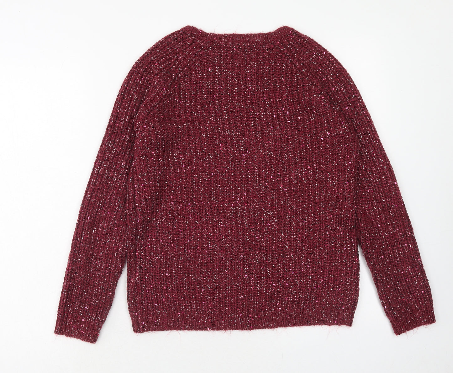 Atmosphere Womens Purple Round Neck Acrylic Pullover Jumper Size 10
