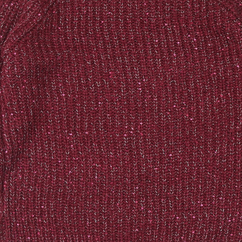 Atmosphere Womens Purple Round Neck Acrylic Pullover Jumper Size 10