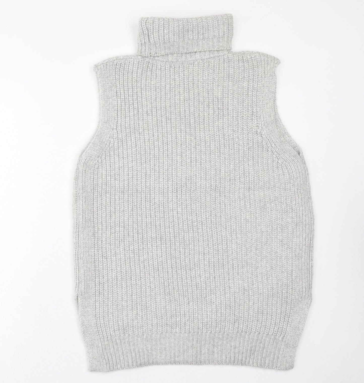 Marks and Spencer Womens Grey Roll Neck Polyester Vest Jumper Size M