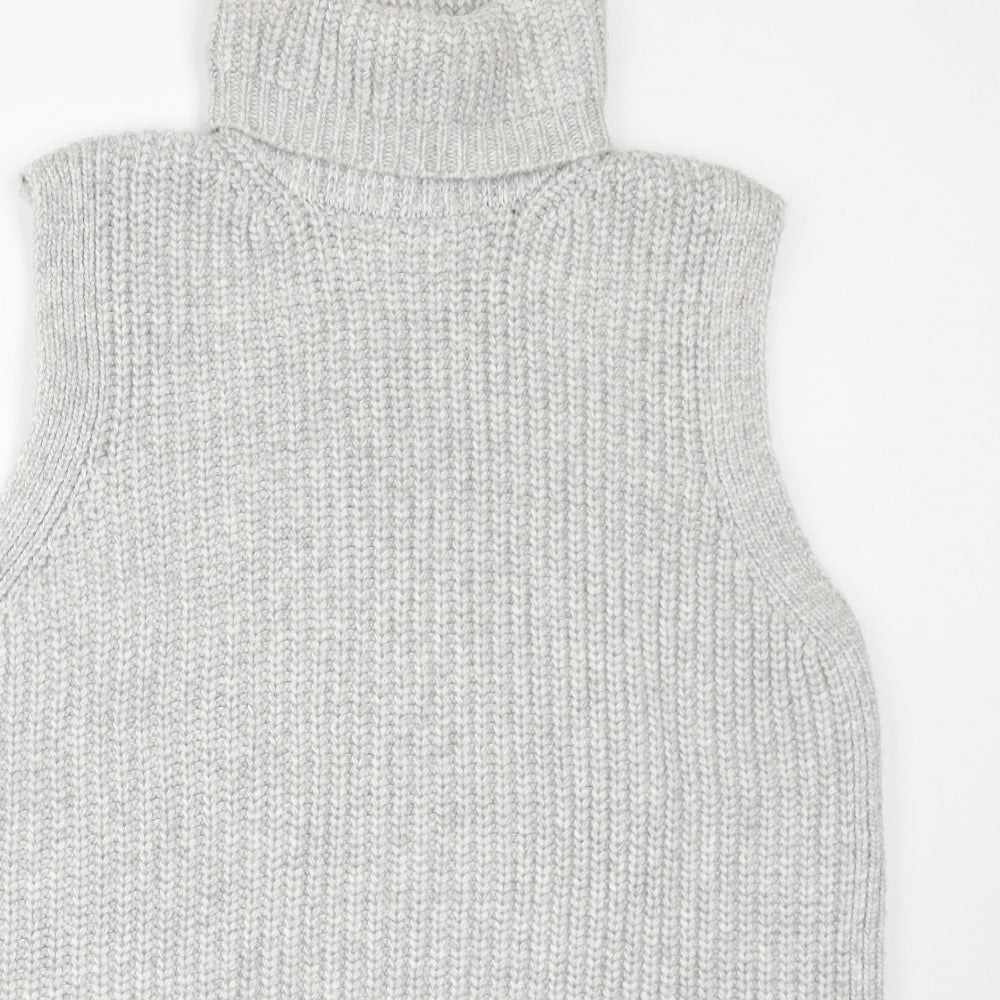 Marks and Spencer Womens Grey Roll Neck Polyester Vest Jumper Size M