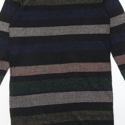 Atmosphere Womens Multicoloured Striped Acrylic Jumper Dress Size 14 Round Neck Pullover
