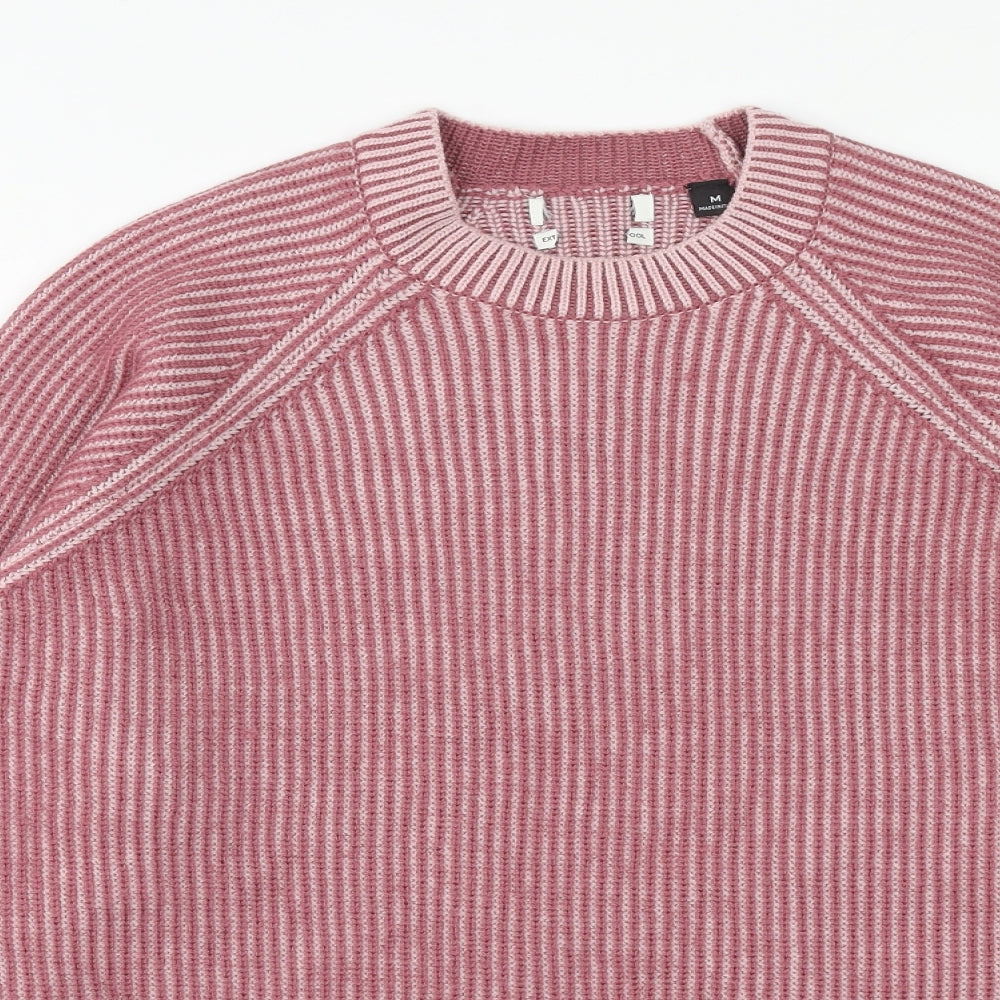 Preworn Womens Pink Round Neck Wool Pullover Jumper Size M
