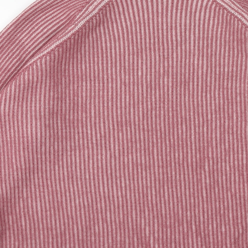 Preworn Womens Pink Round Neck Wool Pullover Jumper Size M