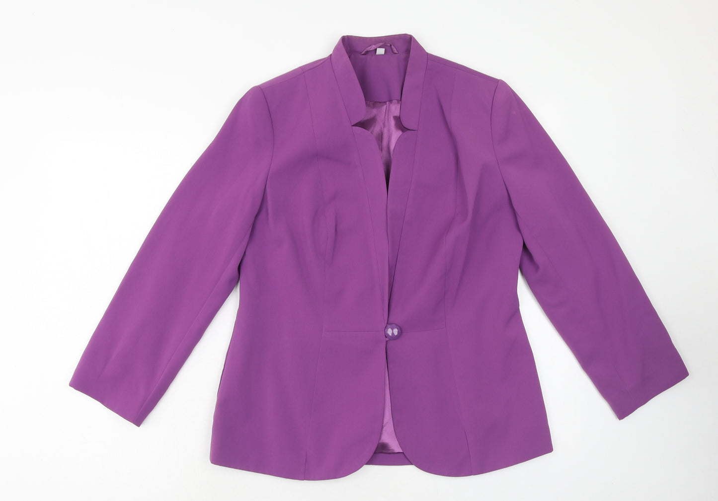Emma Blake Womens Purple Polyester Jacket Blazer Size 12