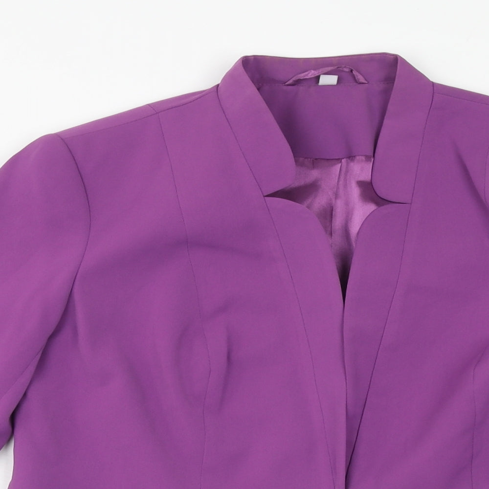 Emma Blake Womens Purple Polyester Jacket Blazer Size 12