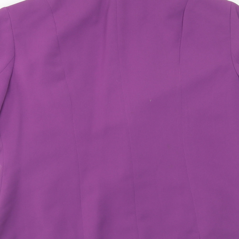 Emma Blake Womens Purple Polyester Jacket Blazer Size 12