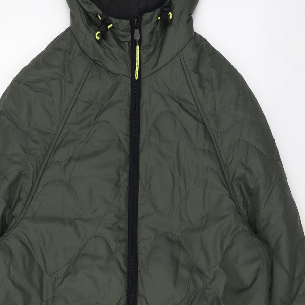Marks and Spencer Womens Green Rain Coat Coat Size 12 Zip