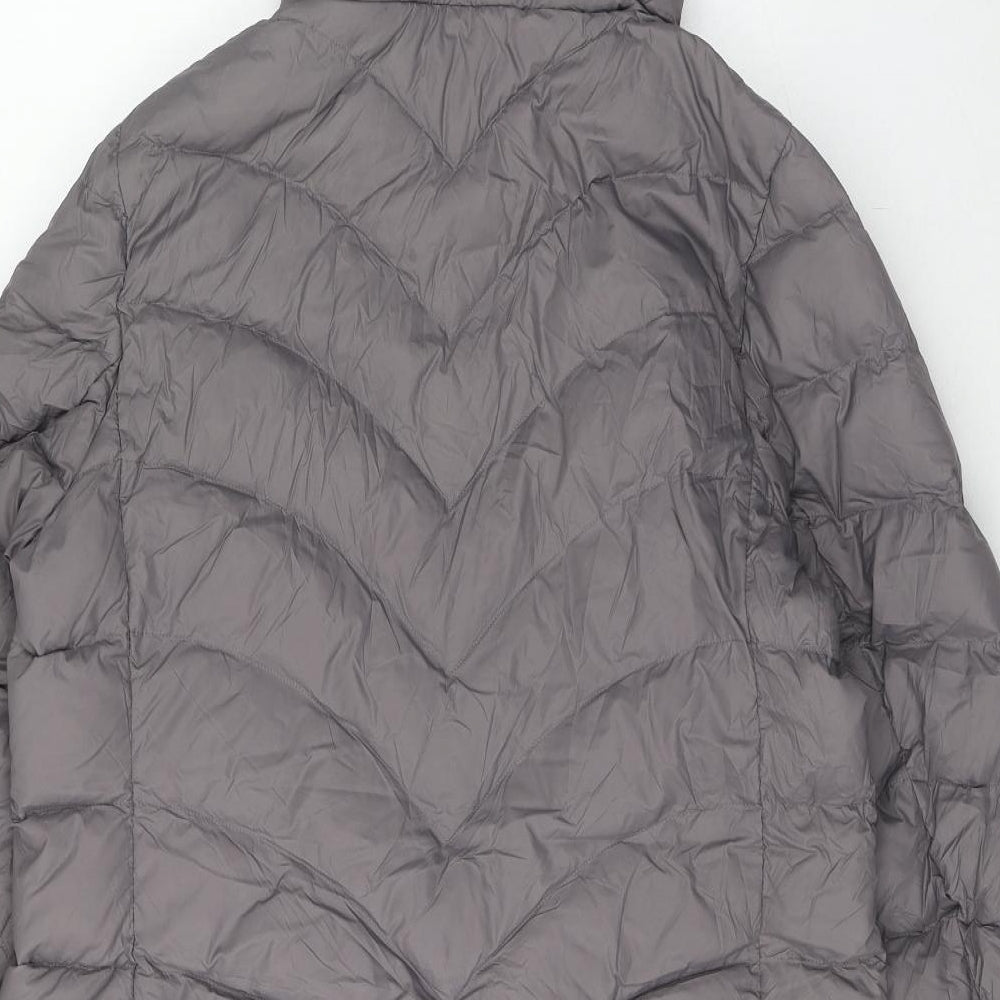 Marks and Spencer Womens Grey Quilted Coat Size 16 Zip