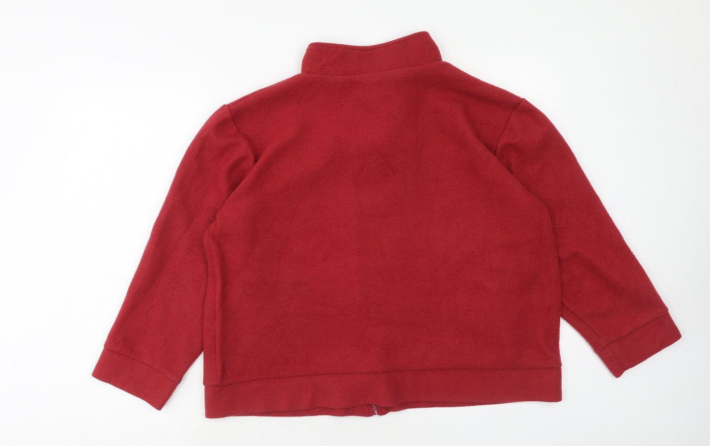 Anne De Lancay Womens Red Jacket Size M Zip - Flower Detail