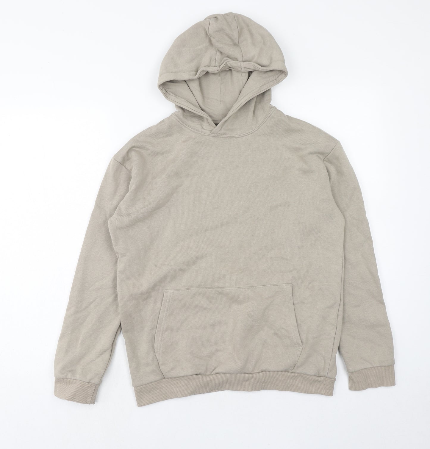 Marks and Spencer Boys Beige Cotton Pullover Hoodie Size 13-14 Years Pullover