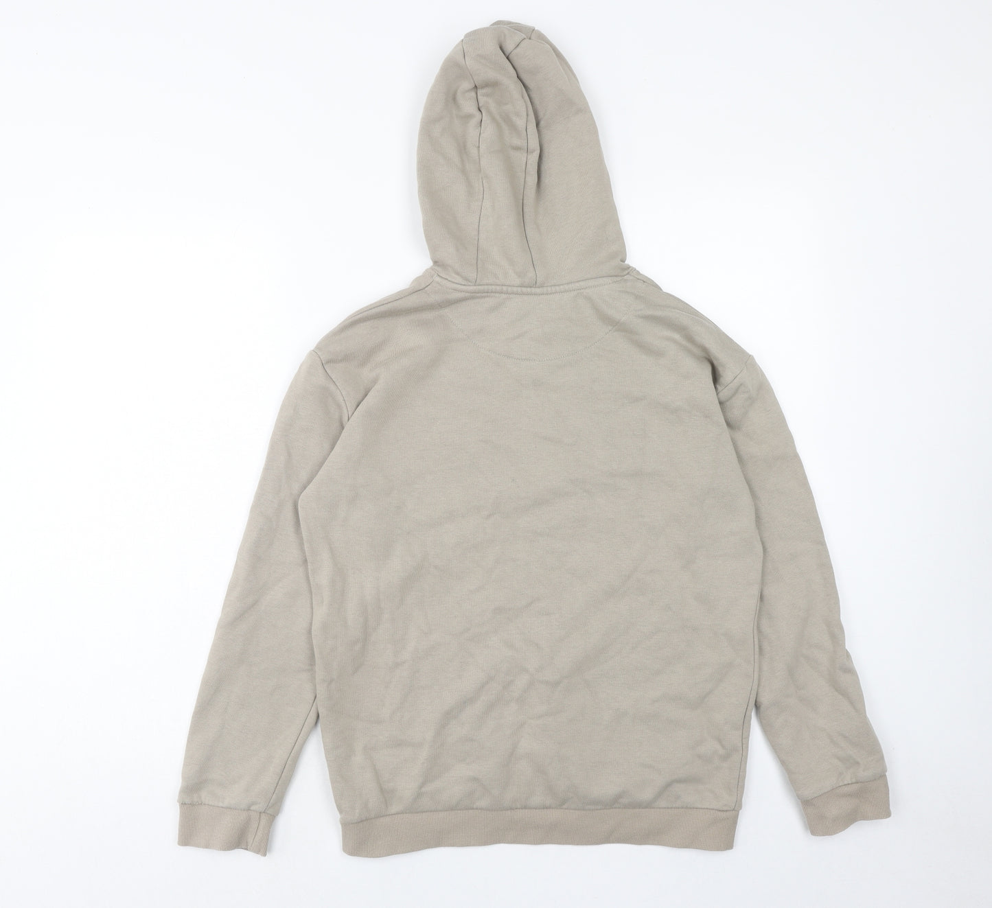 Marks and Spencer Boys Beige Cotton Pullover Hoodie Size 13-14 Years Pullover