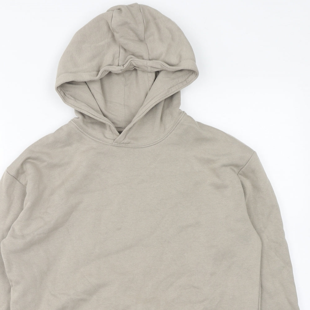 Marks and Spencer Boys Beige Cotton Pullover Hoodie Size 13-14 Years Pullover