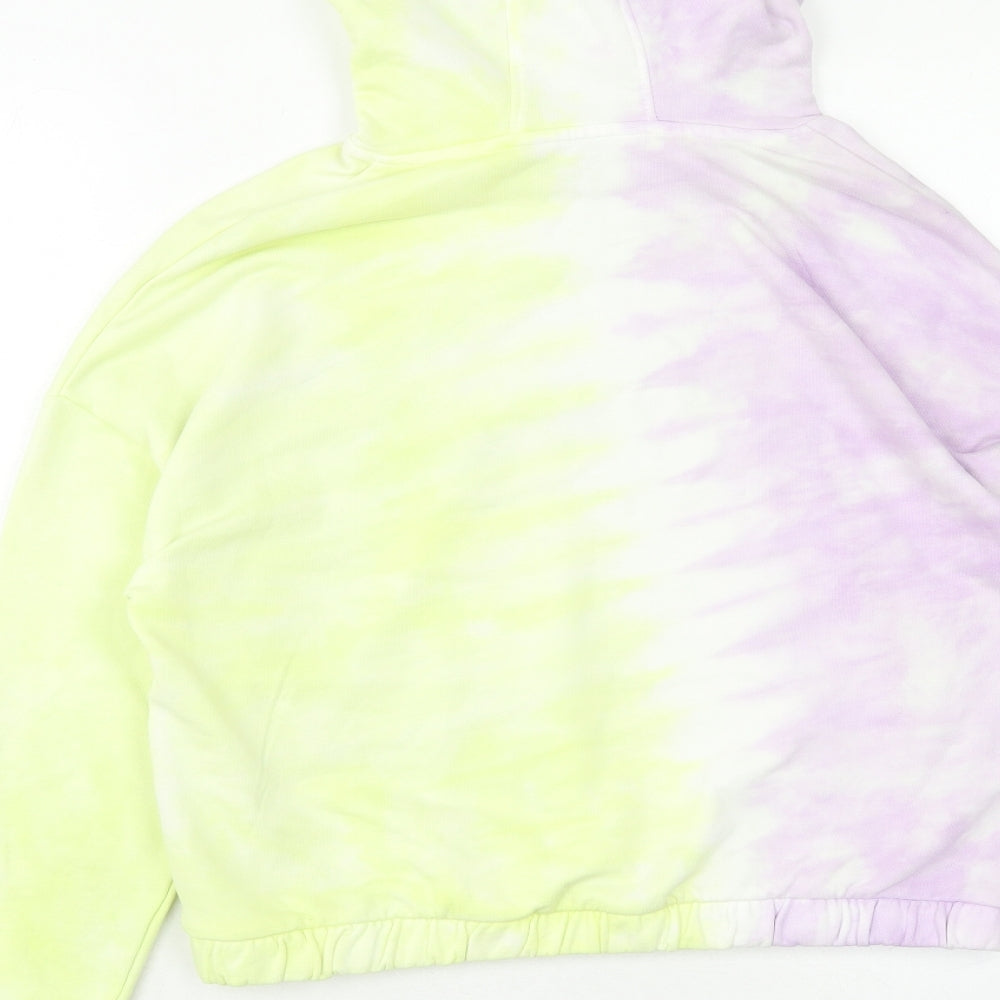 Marks and Spencer Girls Multicoloured Cotton Pullover Hoodie Size 12-13 Years Pullover - Tie Dye