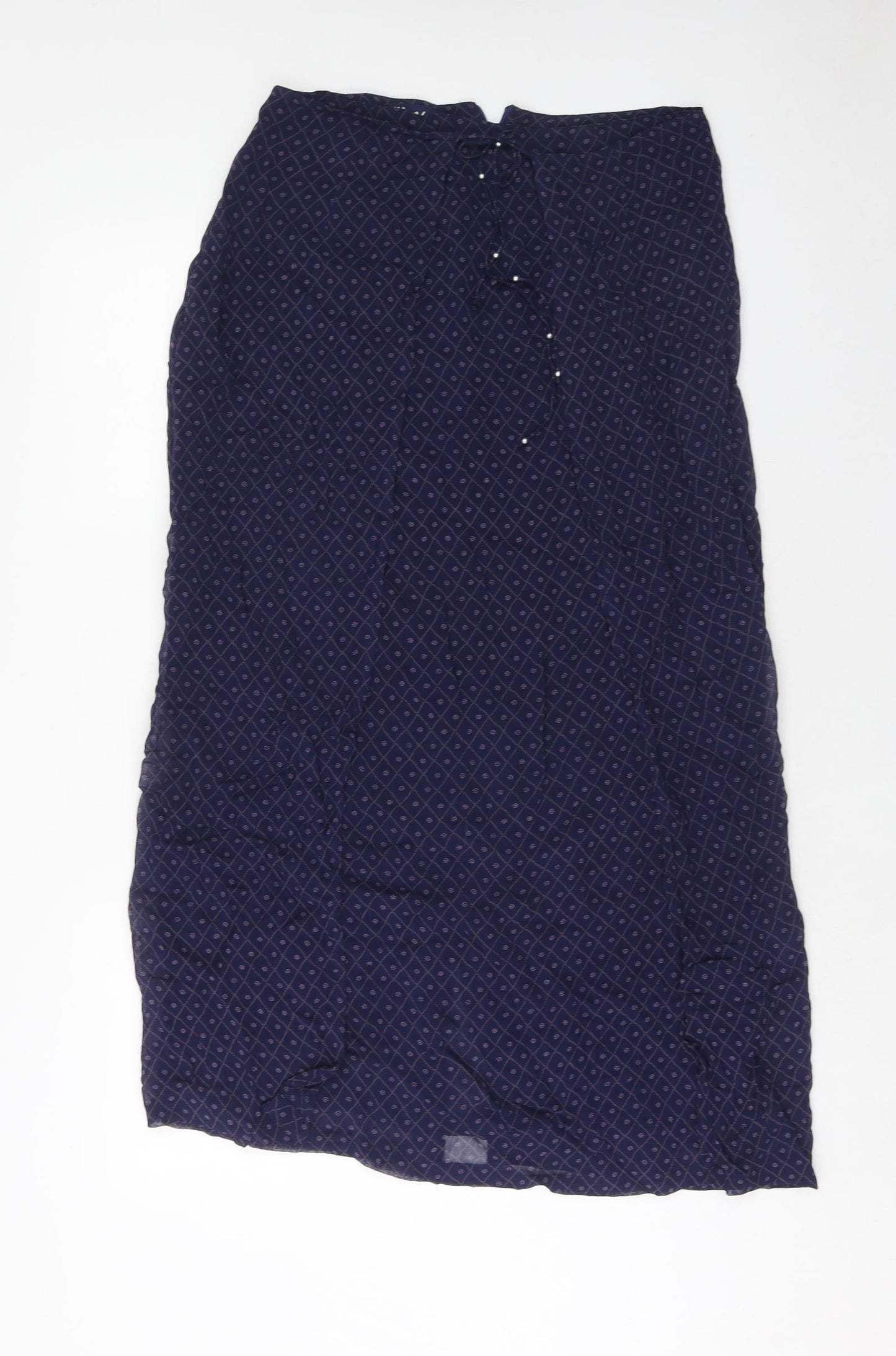 Monsoon Womens Blue Geometric Viscose Peasant Skirt Size 14 Zip