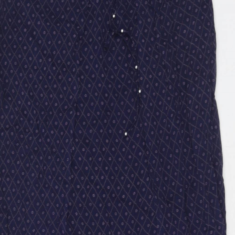 Monsoon Womens Blue Geometric Viscose Peasant Skirt Size 14 Zip