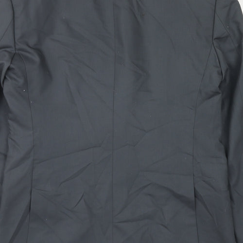 Preworn Mens Grey Polyester Jacket Suit Jacket Size 36 Regular