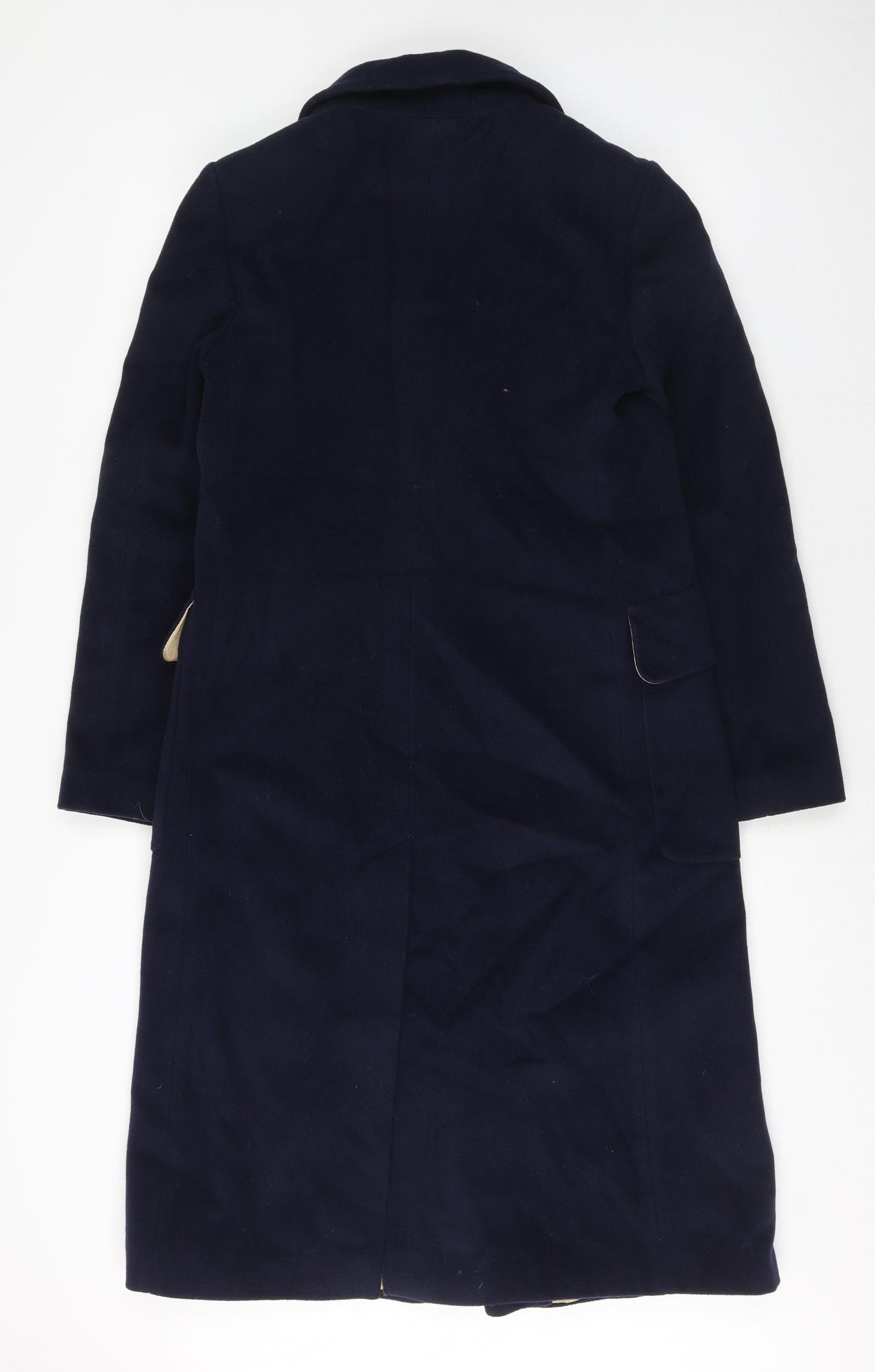 Oasis Womens Blue Overcoat Coat Size S Button
