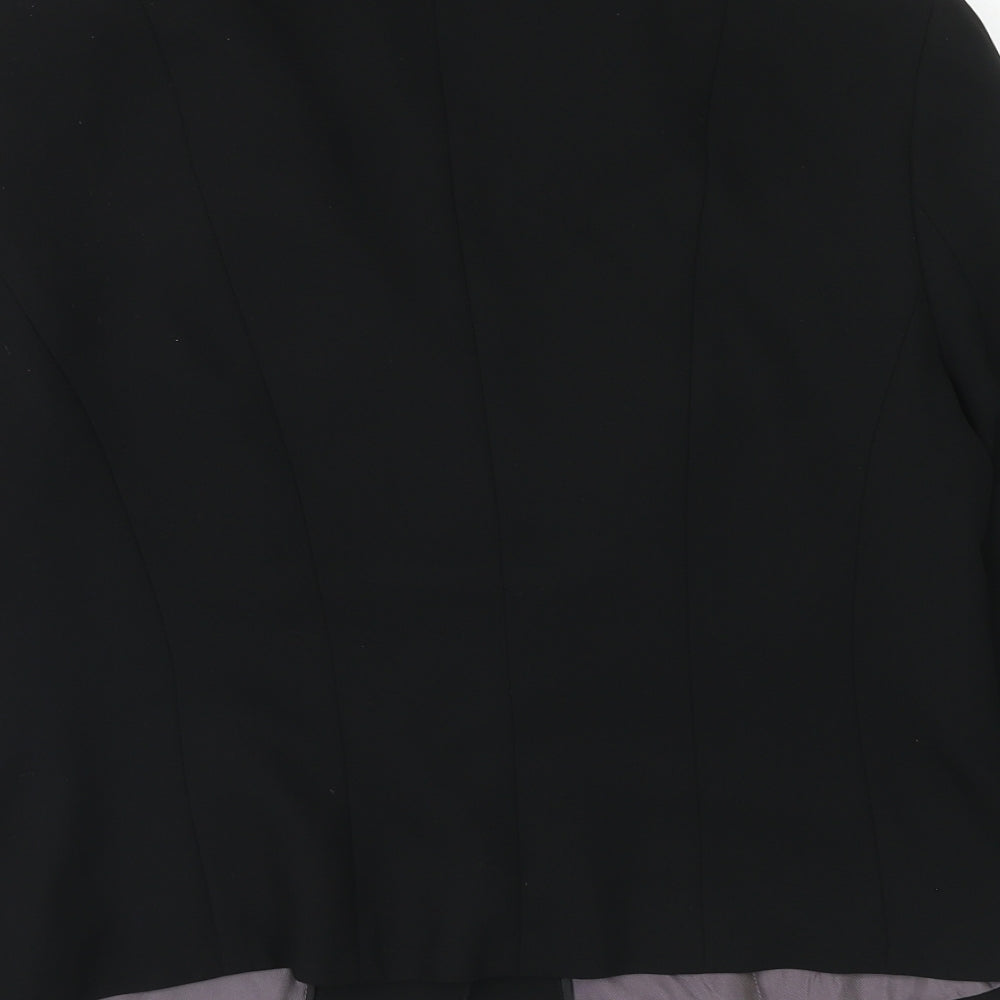 Linea Womens Black Polyester Jacket Blazer Size 16