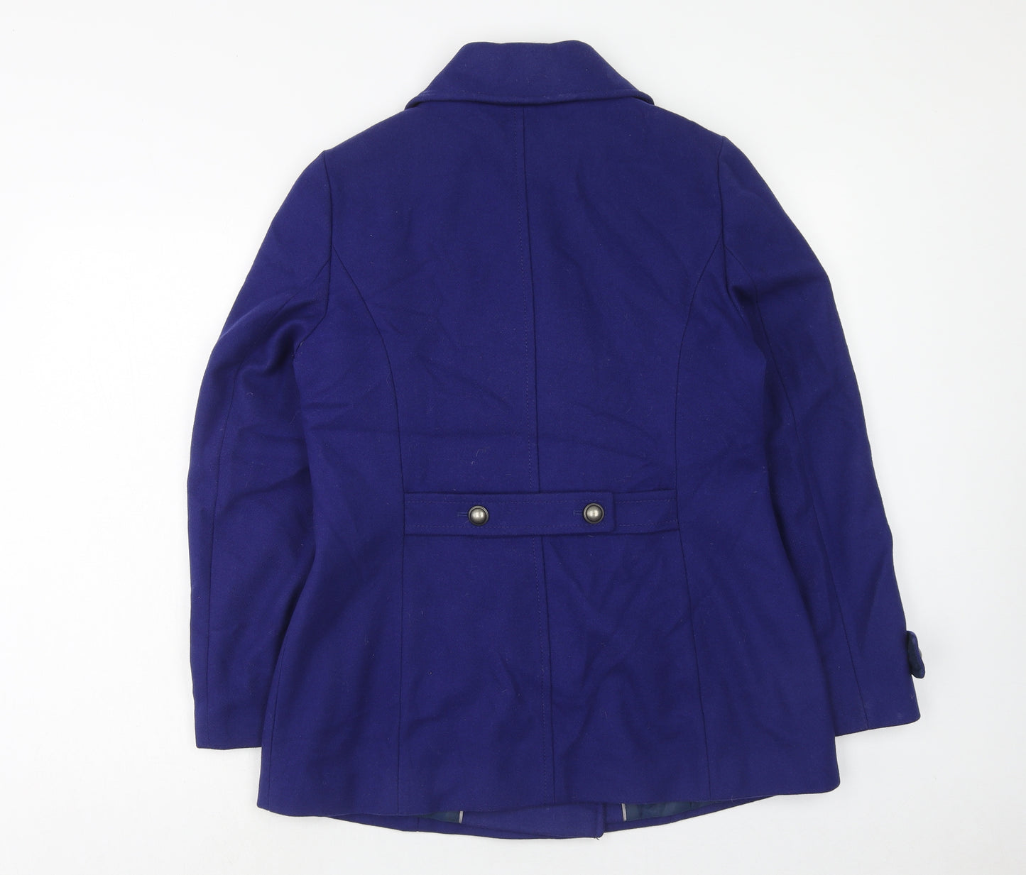 Laura Ashley Womens Purple Overcoat Coat Size 12 Button