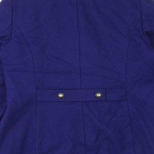 Laura Ashley Womens Purple Overcoat Coat Size 12 Button