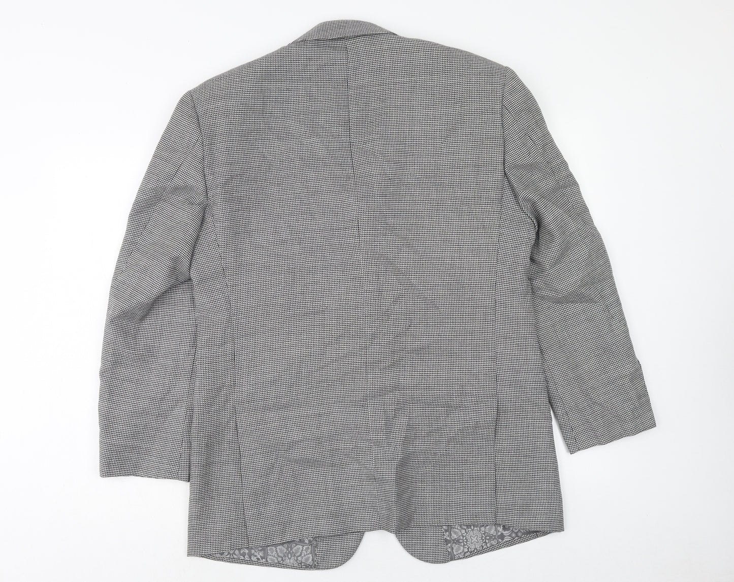 Skopes Mens Blue Geometric Wool Jacket Suit Jacket Size 40 Regular