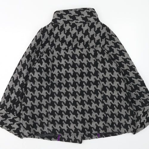 Atmosphere Womens Grey Geometric Overcoat Coatigan Size 12 Button