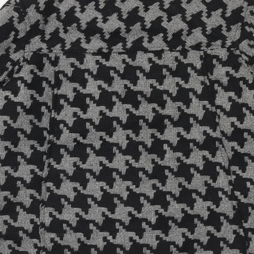 Atmosphere Womens Grey Geometric Overcoat Coatigan Size 12 Button