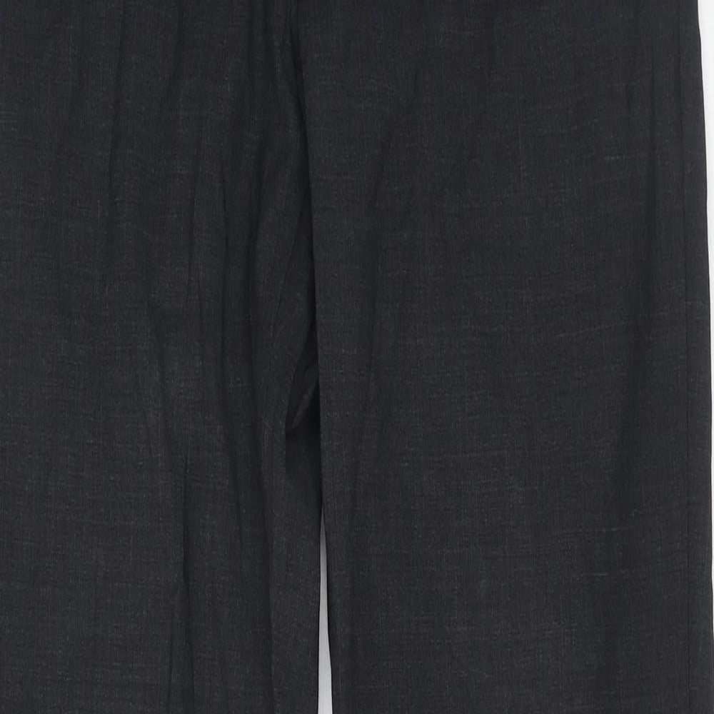 Marks and Spencer Mens Grey Wool Dress Pants Trousers Size 32 in L35 in Regular Hook & Eye