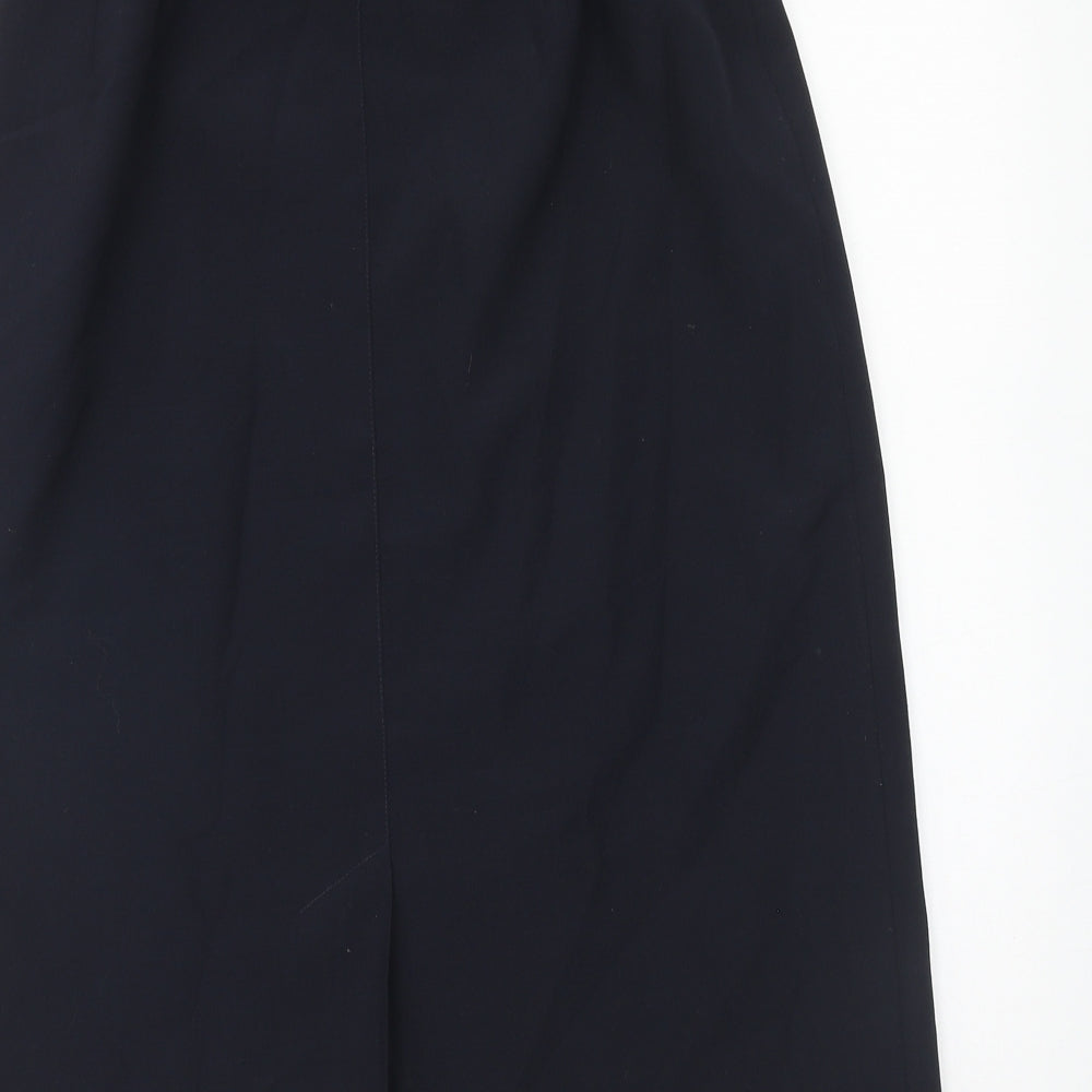 Country Casuals Womens Blue Wool Straight & Pencil Skirt Size 12 Zip - Belt Included
