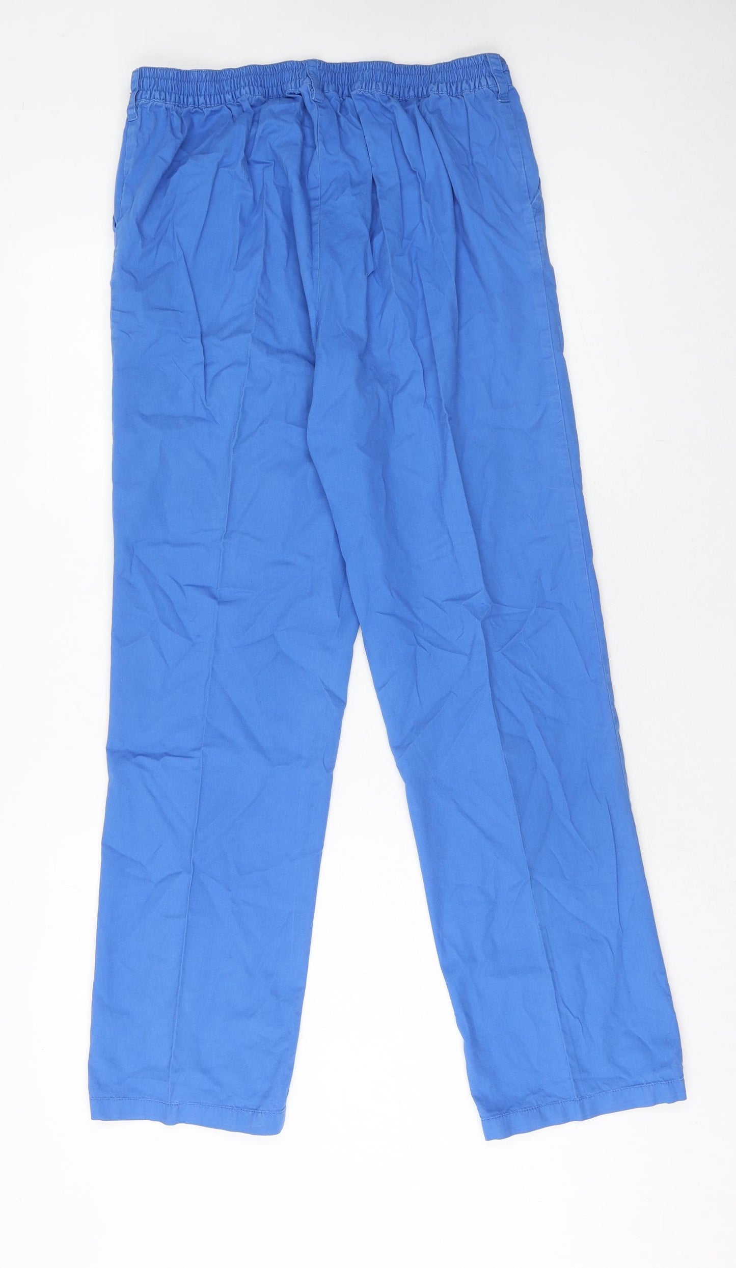 Cotton Traders Womens Blue Cotton Trousers Size 12 Regular Zip