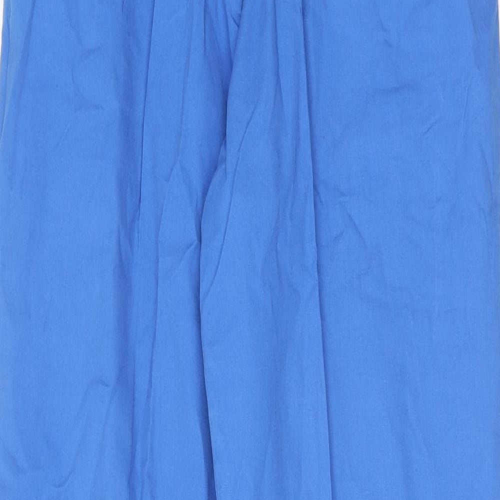 Cotton Traders Womens Blue Cotton Trousers Size 12 Regular Zip