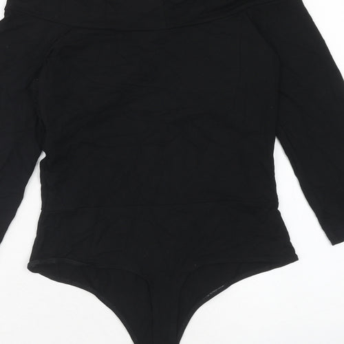 ASOS Womens Black Viscose Bodysuit One-Piece Size 8 Snap