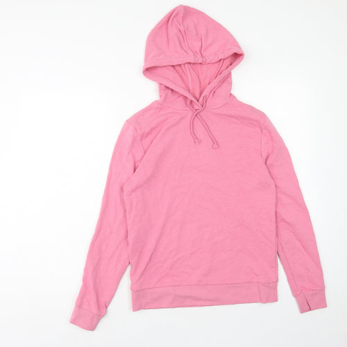 Marks and Spencer Womens Pink Cotton Pullover Hoodie Size 8 Pullover