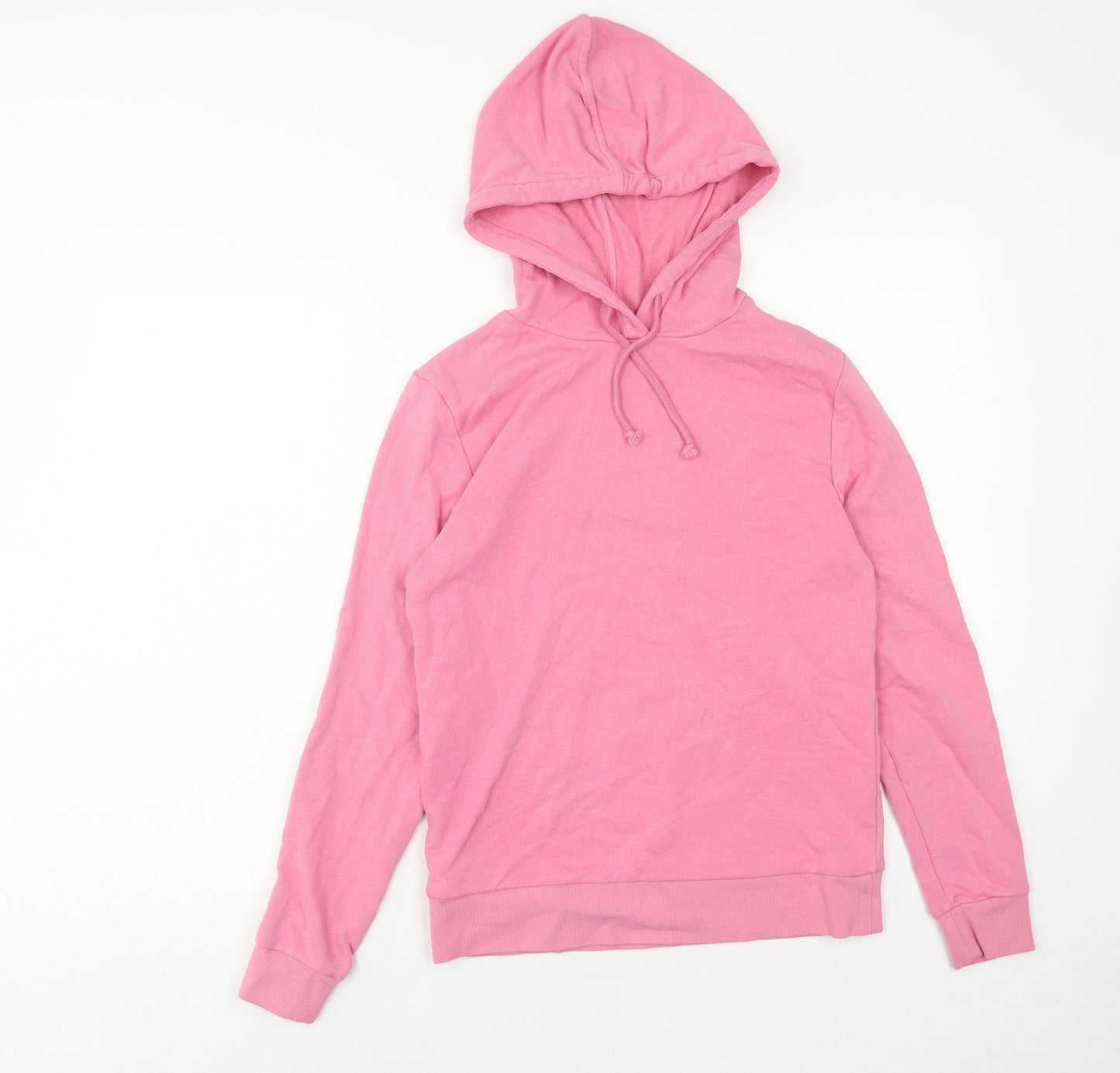 Marks and Spencer Womens Pink Cotton Pullover Hoodie Size 8 Pullover