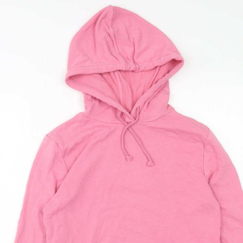 Marks and Spencer Womens Pink Cotton Pullover Hoodie Size 8 Pullover